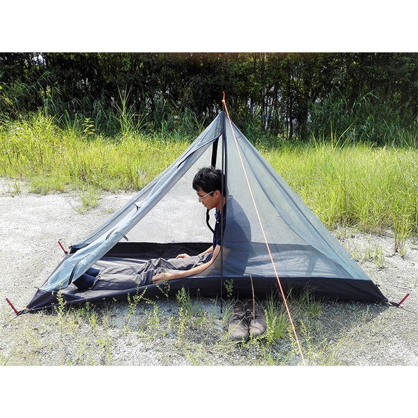 Ultralight Waterproof Two-Layer Pole-less UL Trekking Pole Pyramid Tent