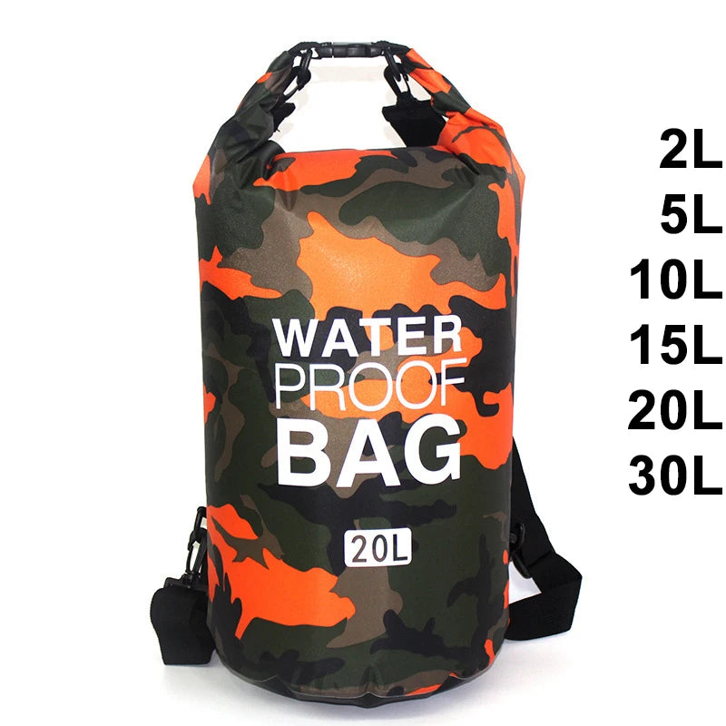 PIONEER Waterproof Dry Sack Camouflage Swimming Boating Kayaking Storage Bag 2L–30L
