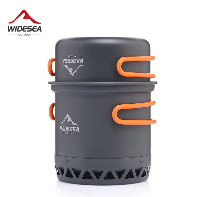 Camping Cookware Set 1.3L & 2.3L Outdoor Cooking Pot & Kettle for Hiking & Travel