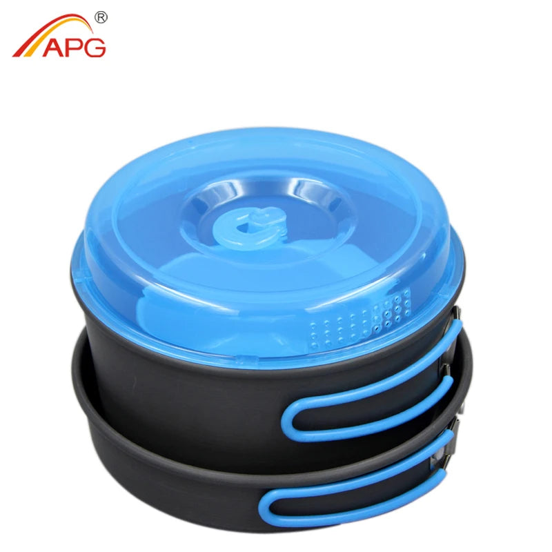 APG Hiking Picnic Tableware Backpacking Pot Pan Bowls Camping Cookware ultralight Foldable Handle
