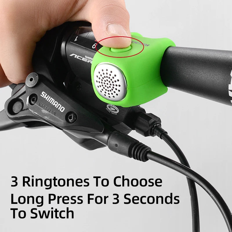 Electric Bike Bell 110 dB Rainproof Horn with 3 Sound Modes for MTB & Road Cycling