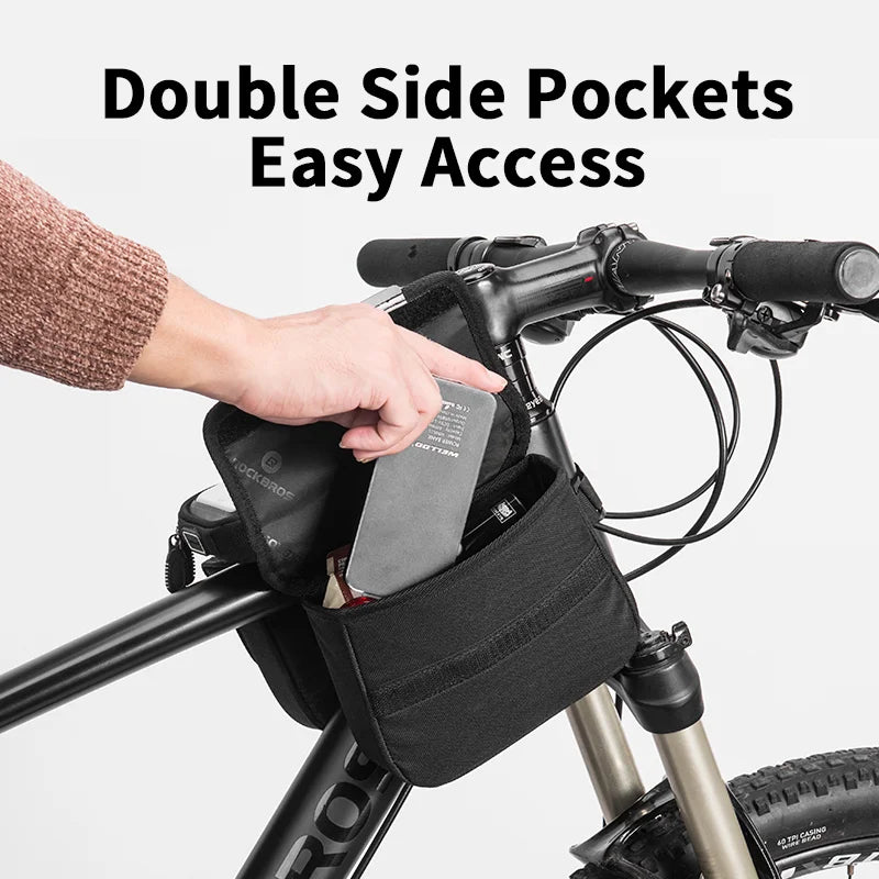ROCKBROS Bike Bag Phone Touch Screen Bicycle Front Bilateral Saddle Bag Top Tube Bag 6.0 Inch