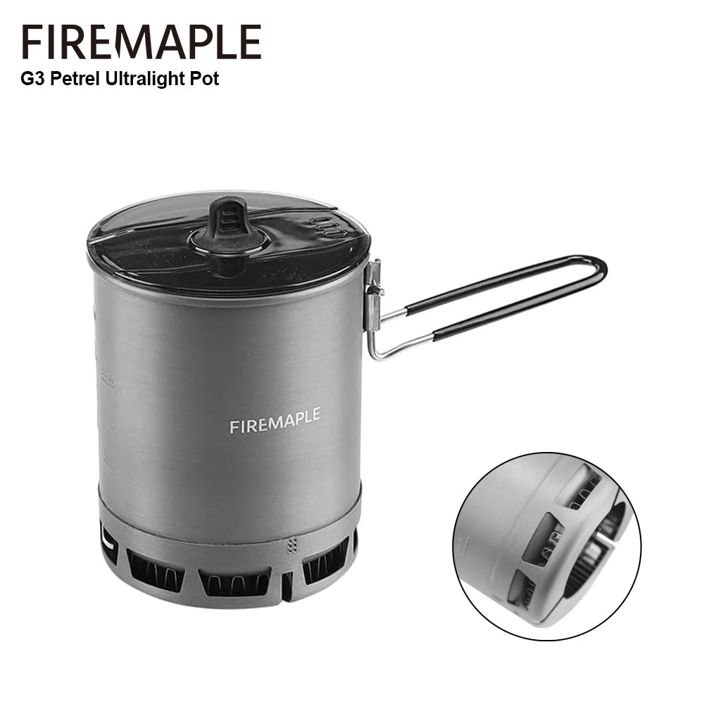 600ml G3 Petrel Ultralight Camping Pot with Heat Exchanger for Hiking & Travel