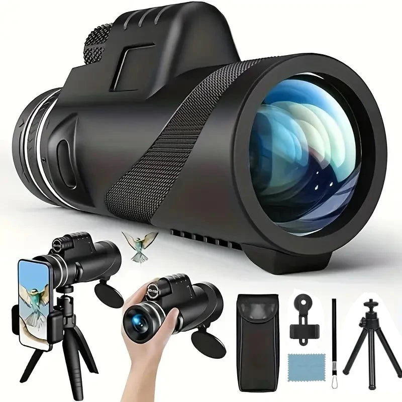 80x100 Portable Zoom HD Monocular Telescope – Powerful 5000M Magnification for Outdoor Adventures