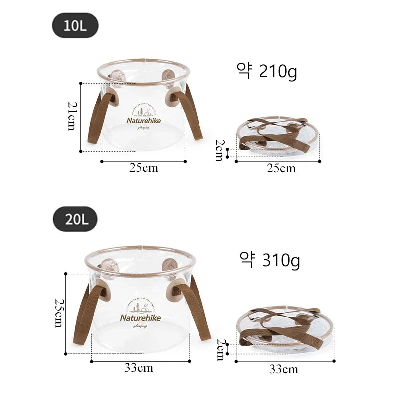 Waterproof Foldable Basin Portable Travel Bucket Large Capacity Outdoor Round Folding Bowl