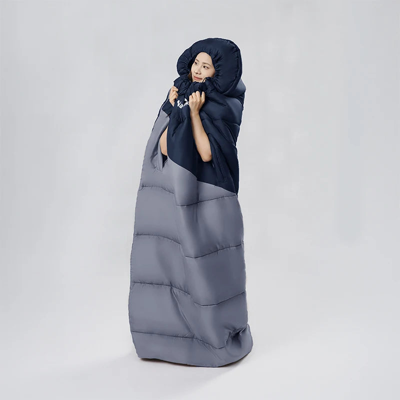 Sunny PL02 Hooded Envelope Sleeping Bag Dual-Use Quilt Portable Camping 3-Season Adult Bag