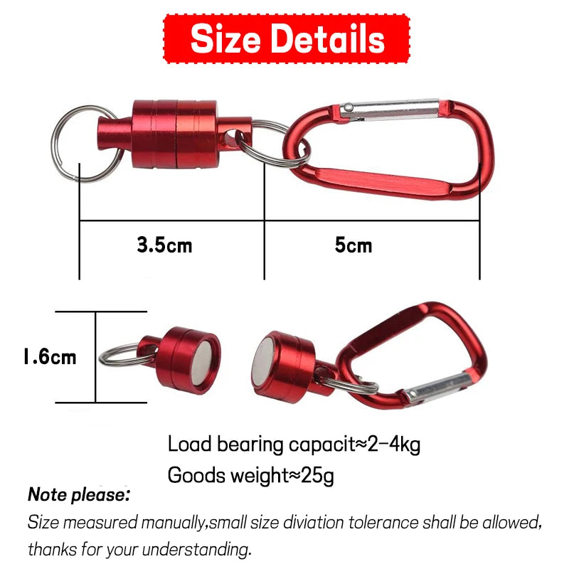 JIGEECARP Magnetic Quick Release Clip Carabiner Fishing Lanyard Keychain Hook