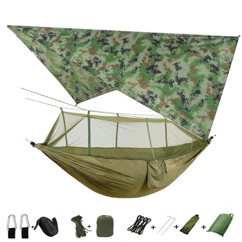 Tent Awning Rain Fly Tarp Waterproof Mosquito Net Hammock Canopy 210T Nylon Lightweight Hammocks