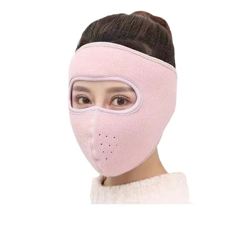 Thickened Fleece Full Face Cycling Mask with Goggles – Windproof & Dustproof Winter Riding Gear