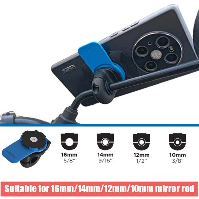 Anti-Shake Motorcycle Phone Holder with Vibration Damper and Self-Lock Mount