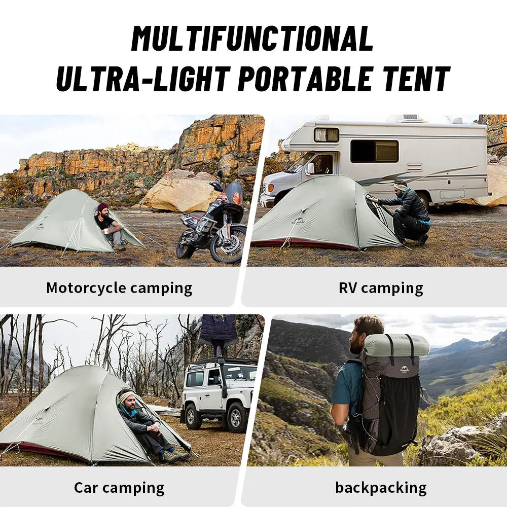 NATUREHIKE Upgraded Cloud Up 3-Person Tent – Ultralight, Waterproof, Tent for Hiking & Camping