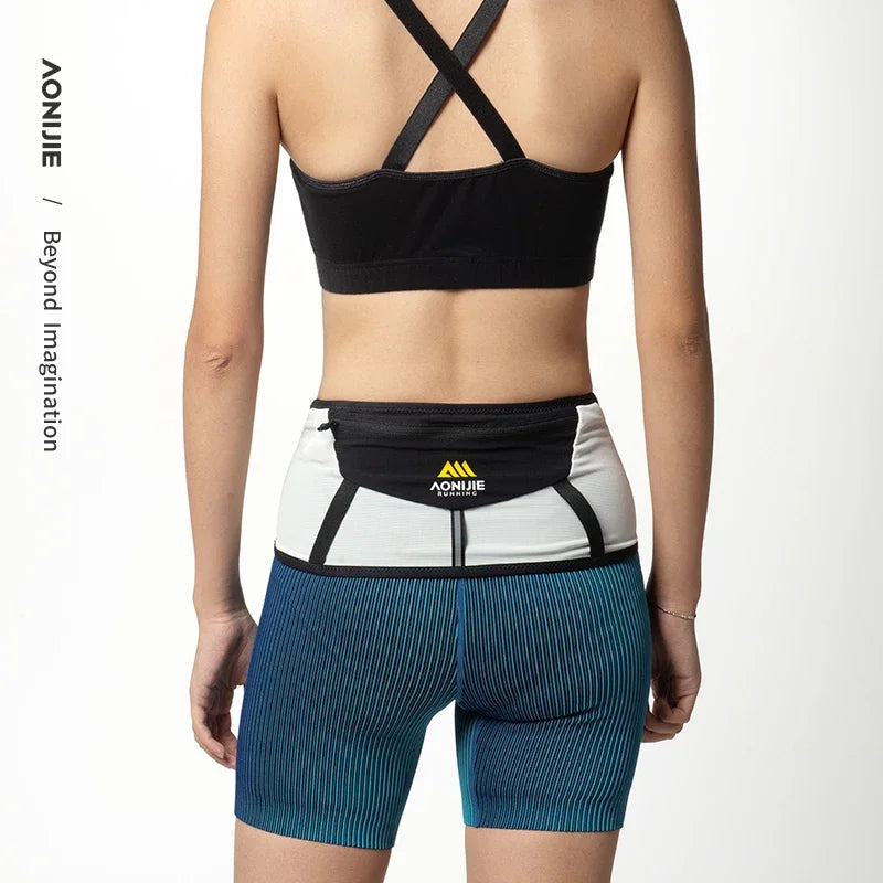 AONIJIE W8121 Elastic Sports Waist Bag Running Belt with Pocket for Marathon and Mountaineering