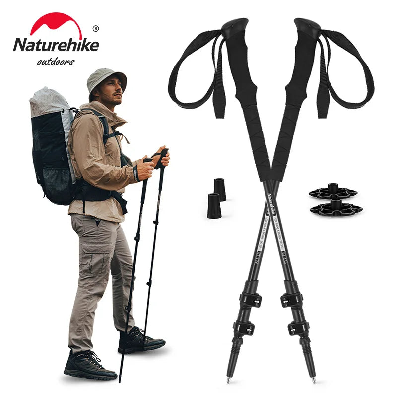 Naturehike ST03 Snow Pro Trekking Poles – Outdoor Aluminum Alloy Hiking Cane for Climbing
