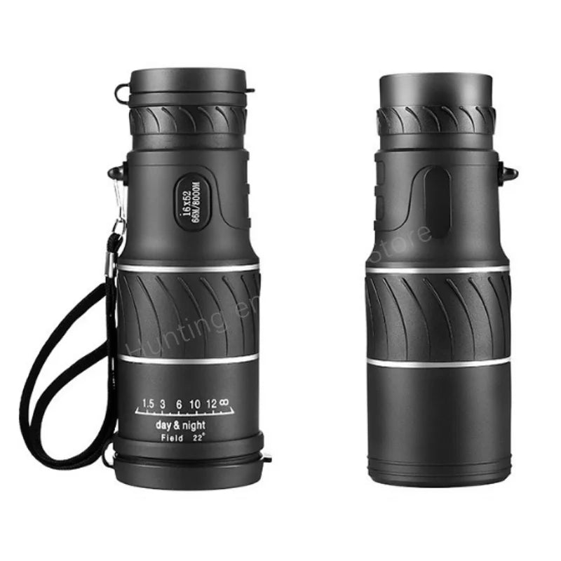 Powerful 16x52 Monocular Telescope with Zoom for Outdoor Camping Bird Watching and Night Vision