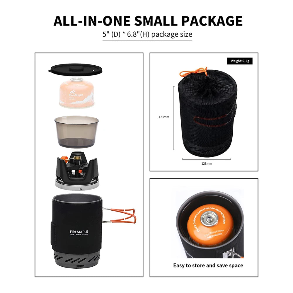 Star X1 FMS-X1 Camping Cooking System with Heat Exchanger & Piezo Ignition