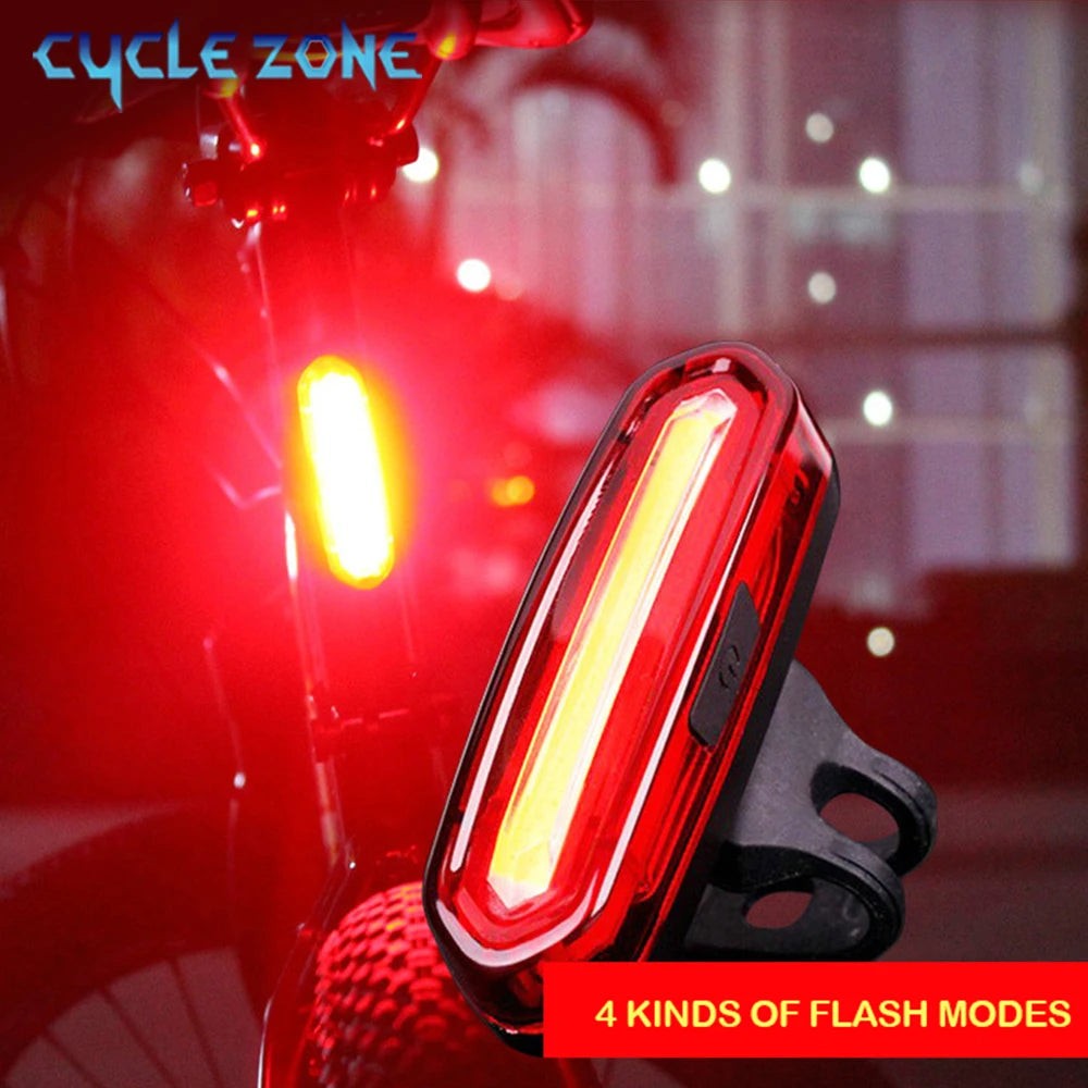 CYCLE ZONE Waterproof USB Rechargeable Bike Tail Light – High Visibility LED Rear Lamp