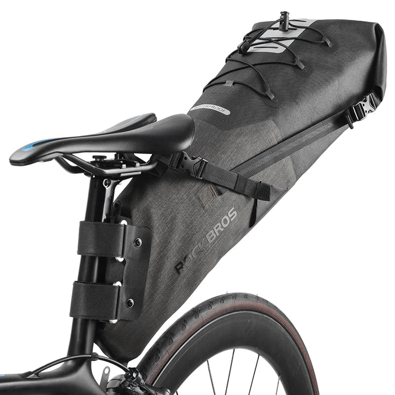 Waterproof 10L Bike Saddle Bag with Reflective Straps & Quick Release Mount