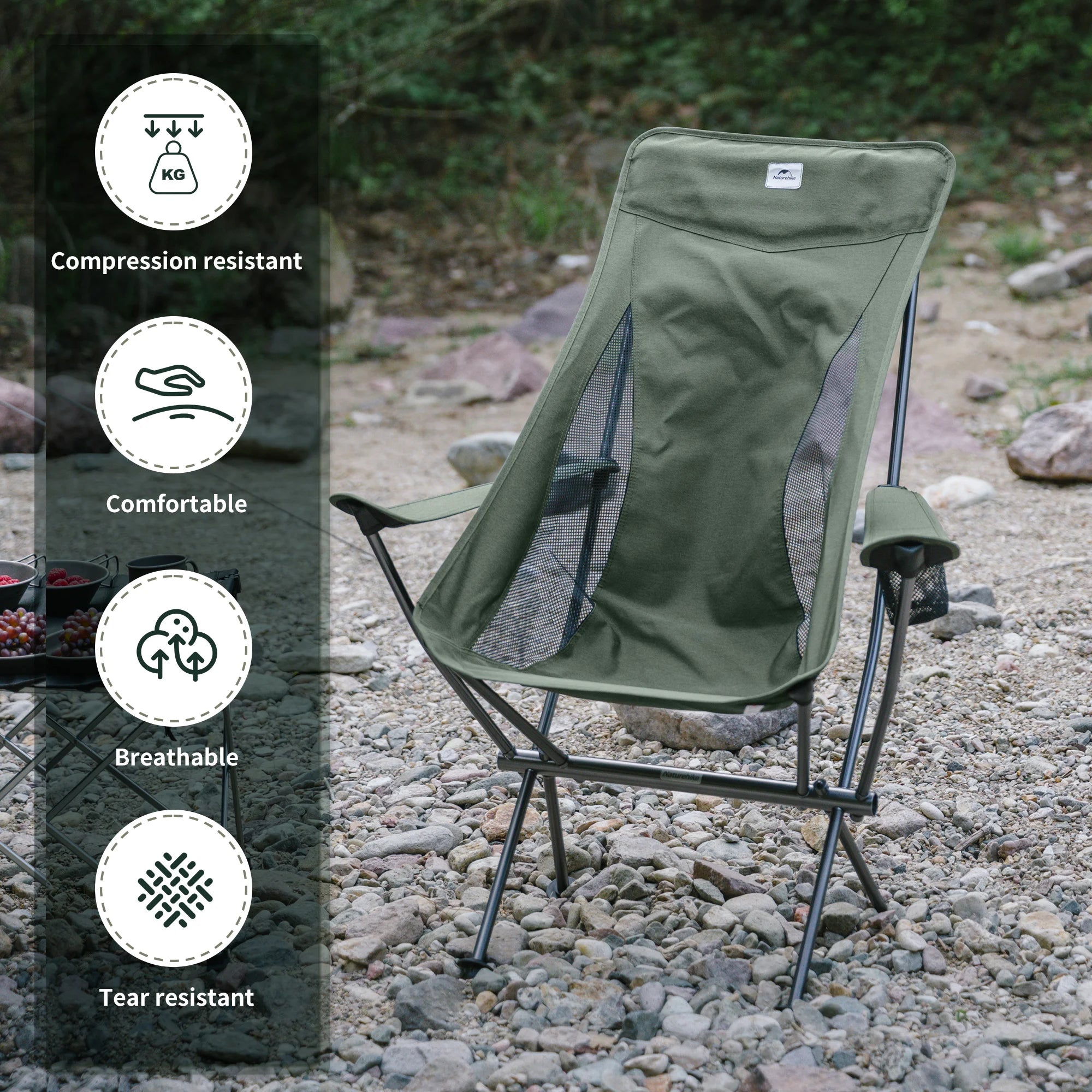 YL06 PLUS Ultralight High Back Portable Folding Camping Chair Outdoor Picnic Travel Fishing Seat