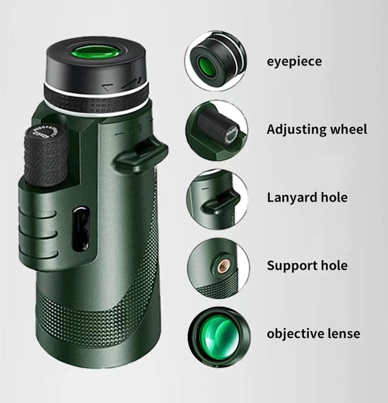 80x100 Portable Zoom HD Monocular Telescope – Powerful 5000M Magnification for Outdoor Adventures
