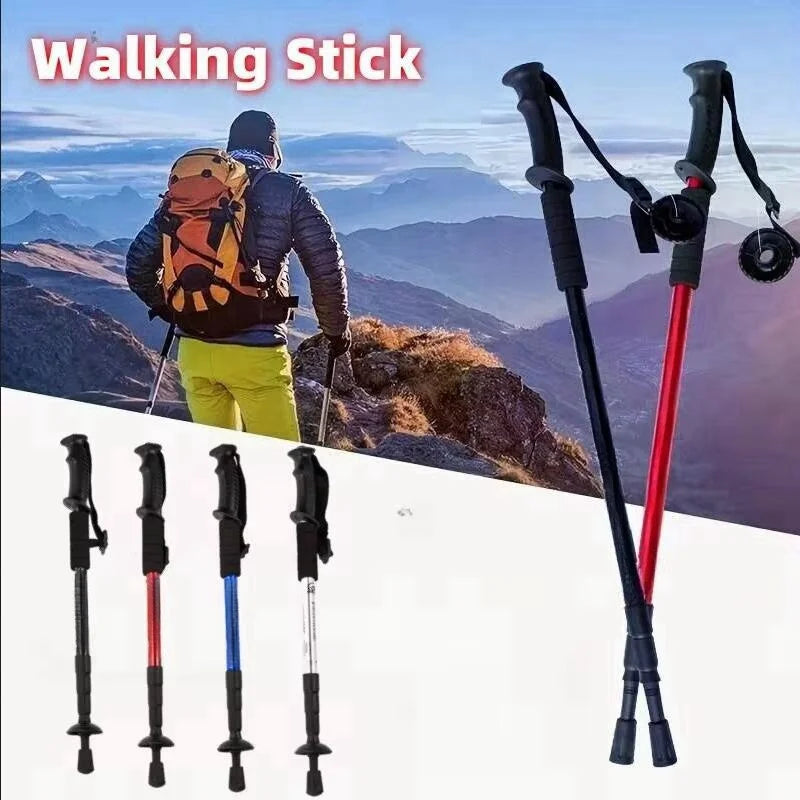 Foldable Shock-Absorbing Trekking Poles – Ultralight Aluminium Hiking Sticks for Camping & Mountains