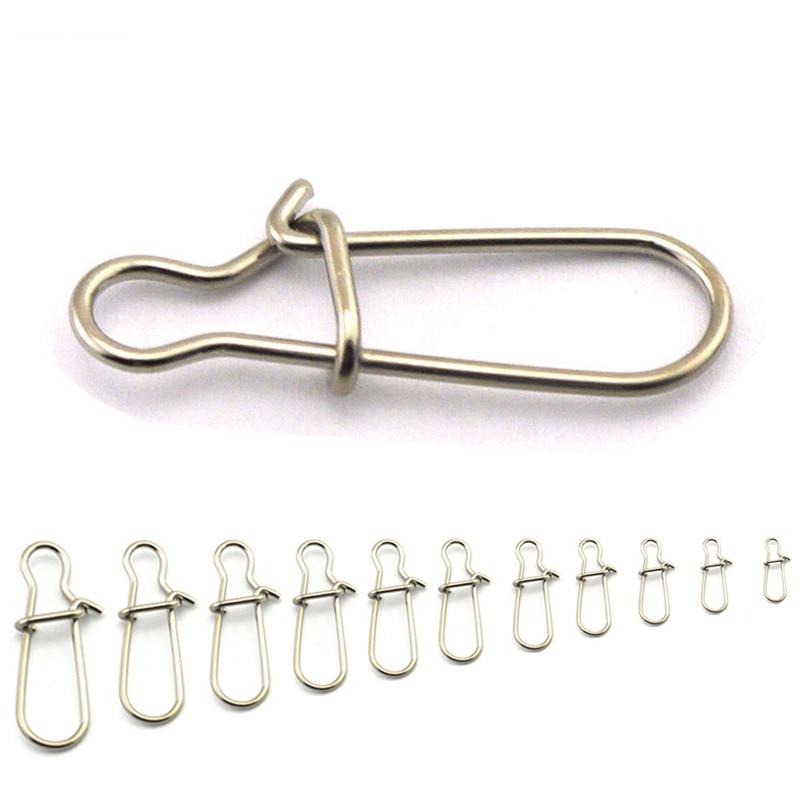 100pcs/Lot Stainless Steel Hook Lock Snap Swivel Solid Rings Safety Sn
