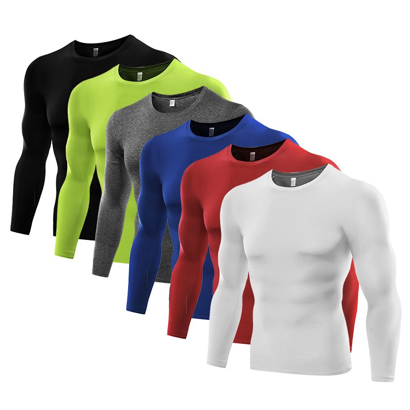 1PC Mens Compression Under Base Layer Top Long Sleeve Tights Sports Quick Dry Rashgard Running