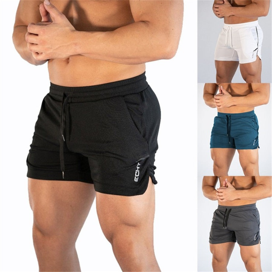 Fitness Bodybuilding Shorts Man Summer Gyms Workout Male Breathable Mesh Quick Dry Sportswear Jogger