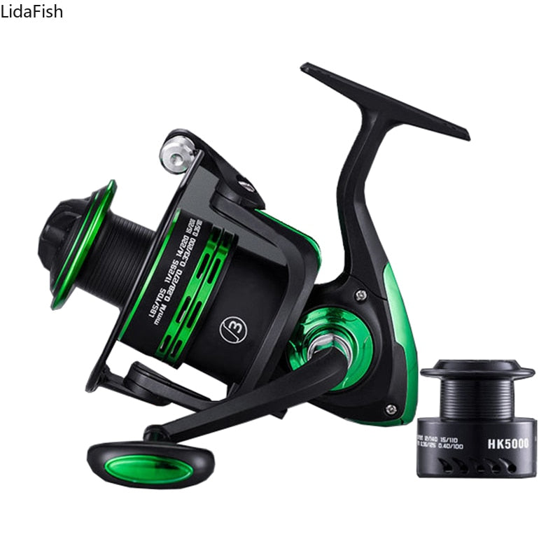 High Speed Double Spool Spinning Fishing Reel 5.1:1/5.2:1 Gear Ratio Carp Fishing Reels Left/Right Hand