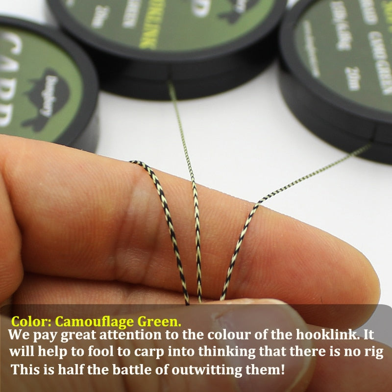 20m Carp Fishing Line Soft Hook Link Carp Hooklink Uncoated Braid Line for Hair Rig 15IB 25IB 35IB