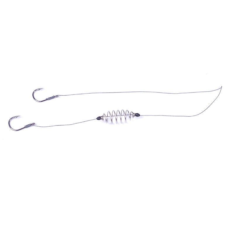 5 Pcs/Set Double Hook Fishing Line Stainless Steel Barbed Carp Hooks Bait Feeder Spring Fish Hook Tools Accessories