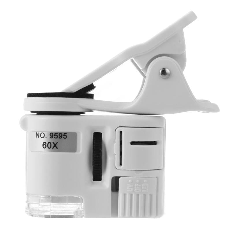 Universal 60X Mobile Phone Microscope Macro Lens Zoom Micro Camera Clip with LED Light