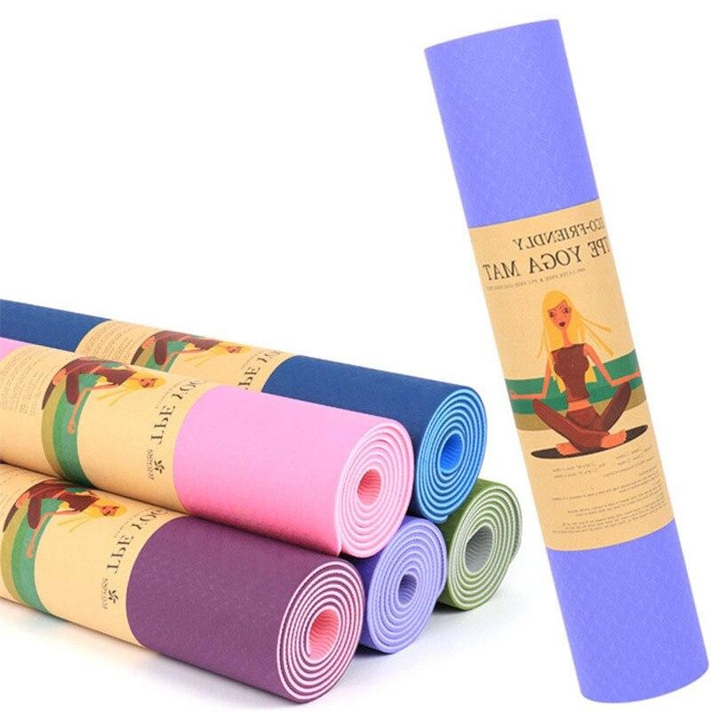 6MM TPE Yoga Mat Non-slip Mats Double Colour Body Building Fitness Exercise Equipment