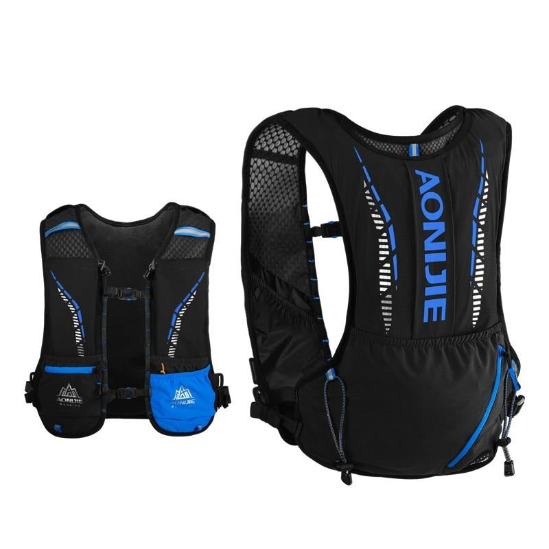 Black Ultra Vest 5L Hydration Backpack Pack Bag Soft Water Bladder Flask Hiking Trail Running
