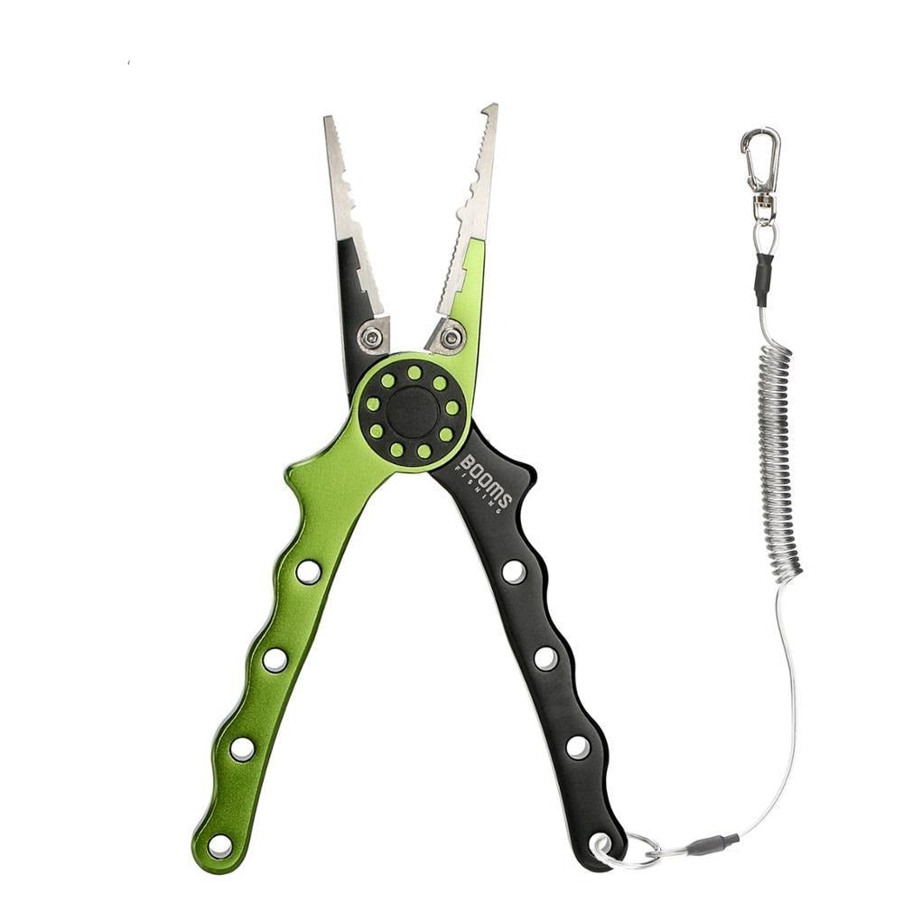 Booms Fishing X02 Aluminum alloy Fishing Pliers Split Ring Cutters Hooks Remover Tool with Retractable Lanyard and Sheath Tackle