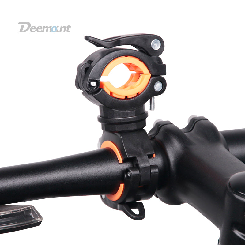 Deemount Bicycle Light Bracket Bike Lamp Holder LED Torch Headlight Pump Stand Quick Release Mount
