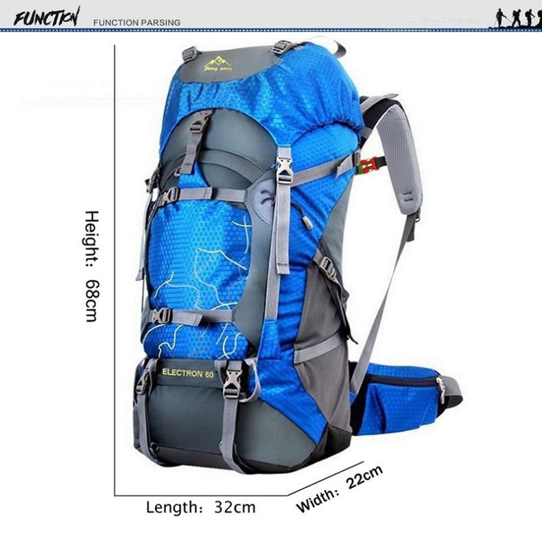 FengTu 60L Hiking Backpack Daypack For Men And Women Waterproof Camping Traveling Backpack Outdoor