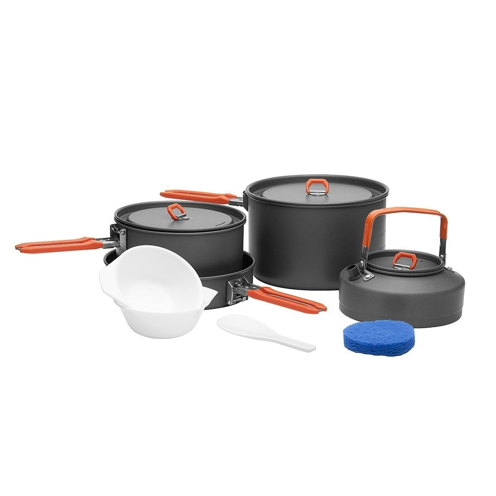 Frypan Outdoor Cookware Backpacking Cooking Picnic Set Foldable Handle Feast 4 FMC-F4