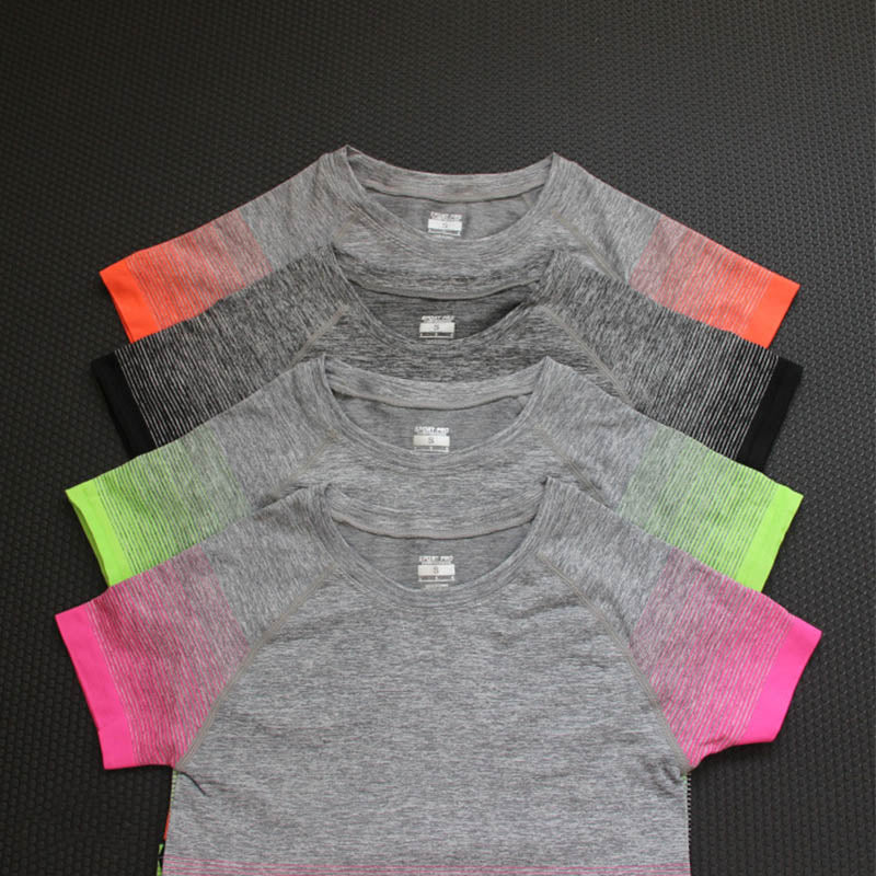 Gym Women's Sport Shirts Quick Dry Running T-shirt Sleeve Fitness Clothes Tees & Tops Deporte