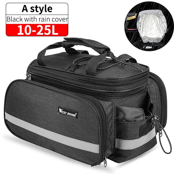 WEST BIKING Waterproof Bike Seat Pannier Pack Luggage Cycling Bag 10-25L Bicycle Pannier Bag