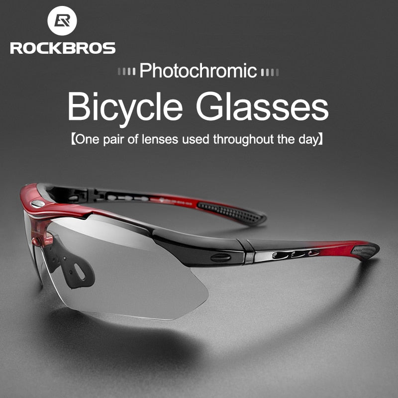 ROCKBROS Photochromic Cycling Glasses Bicycle UV400 Sports Eyewear Ultralight Riding Sunglasses