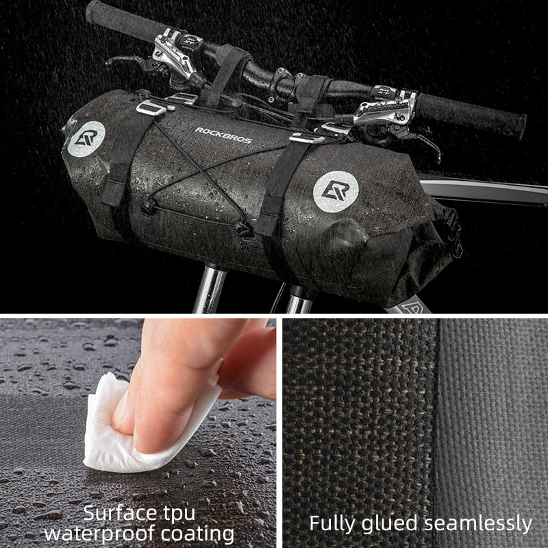 ROCKBROS Bicycle Bag Big Capacity Waterproof Front Tube Cycling Bag MTB Handlebar Bag Front