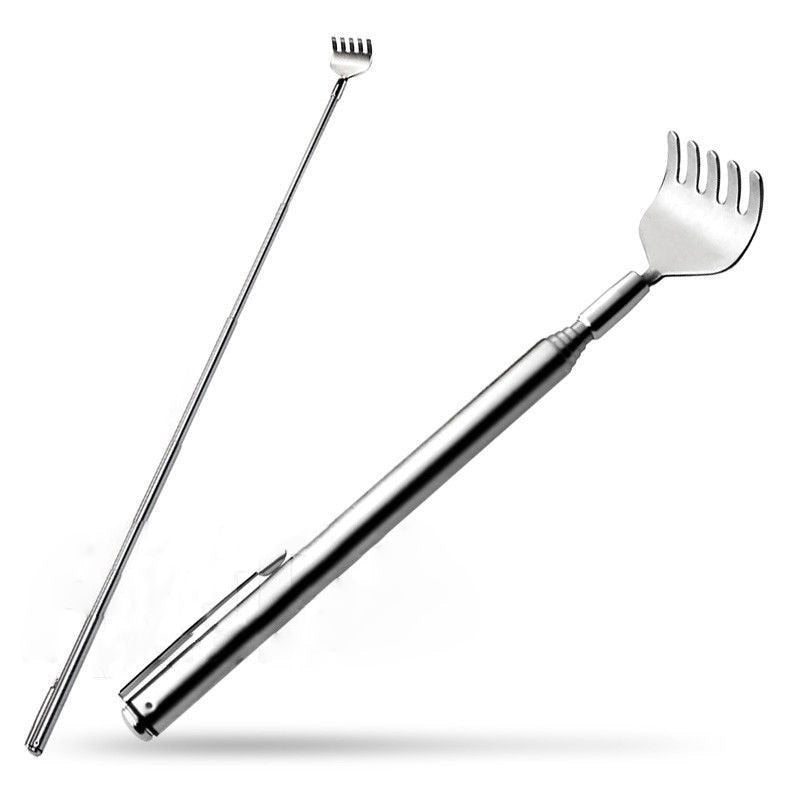 Practical Handy Portable Adjustable Stainless Pen Clip Back Scratcher Telescopic