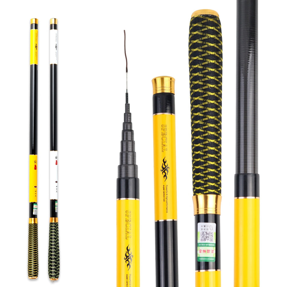 Carp Fishing Rod Feeder Hard FRP Carbon Fiber Portable Durable Ultra Light Telescopic Travel Pole