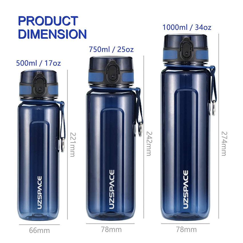 High Capacity Sports Water Bottle 1000ML Protein Shaker Leakproof Plastic Drink Bottle