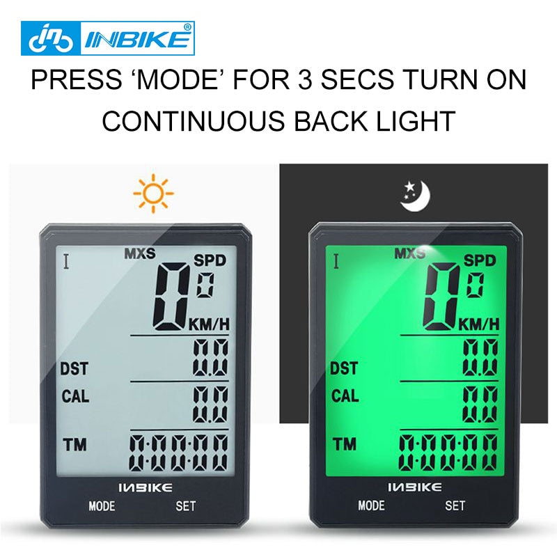 2.8 inch Bike Wireless Computer Rainproof Multifunction Riding Bicycle Odometer