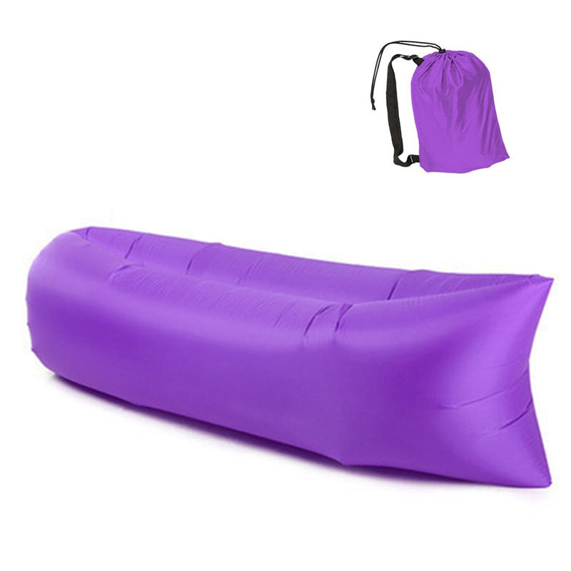 Inflatable Lounger Air Sofa Lightweight Beach Sleeping Bag Air Hammock Folding Rapid Inflatable Sofa