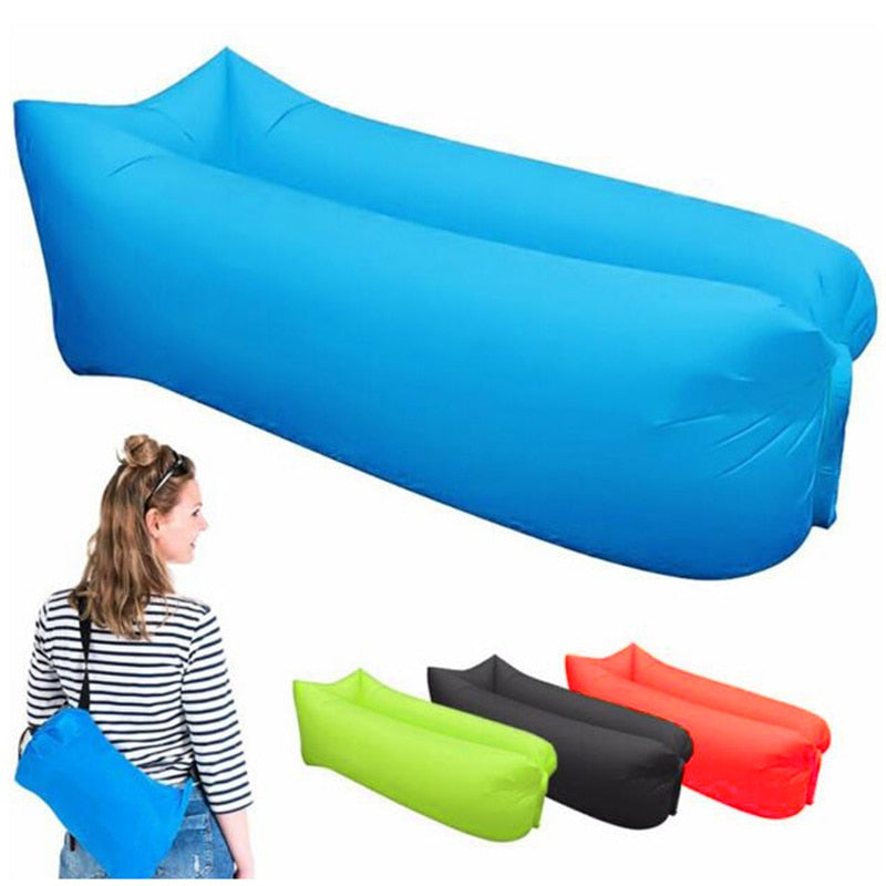 Inflatable Lounger Air Sofa Lightweight Beach Sleeping Bag Air Hammock Folding Rapid Inflatable Sofa