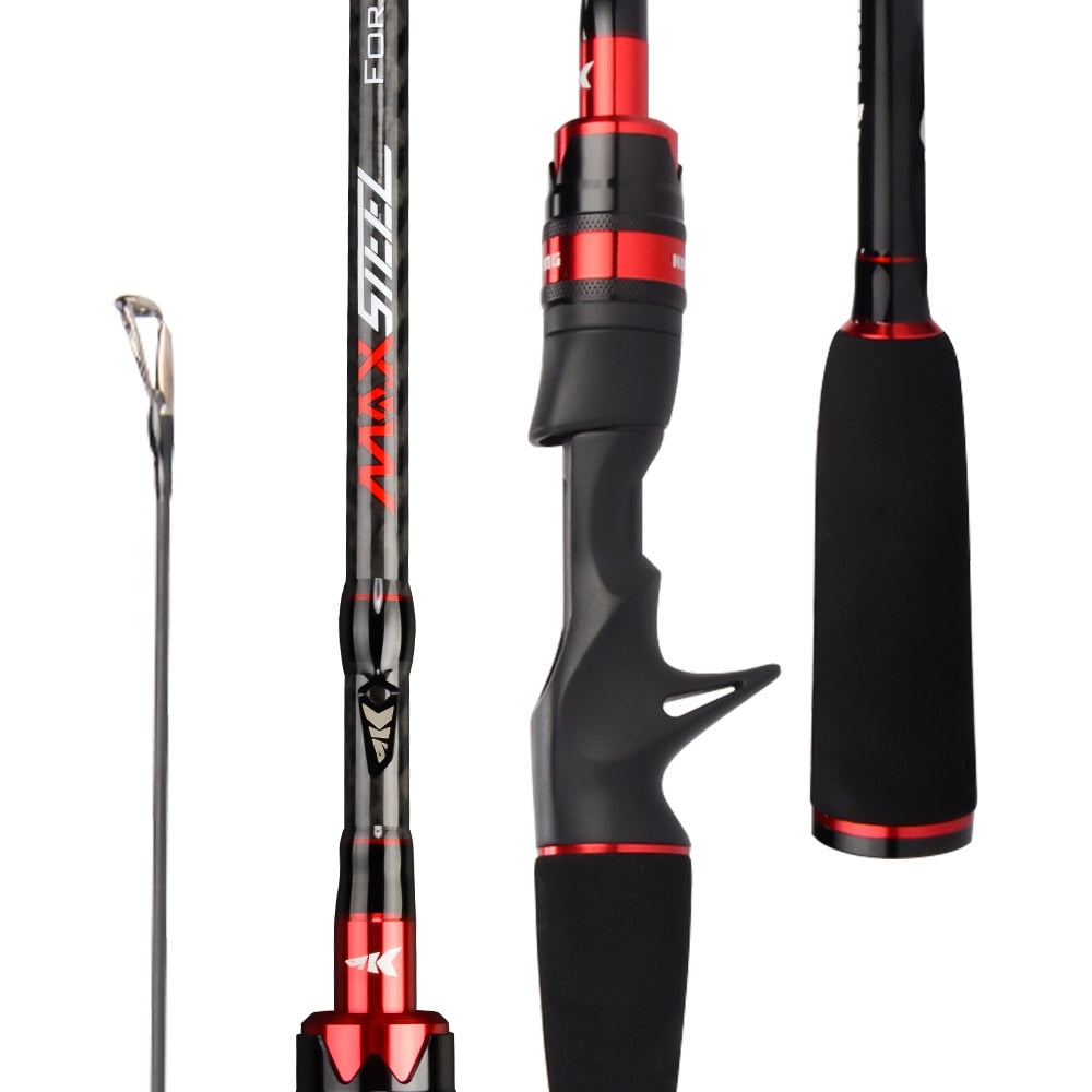 KastKing Max Steel Rod Carbon Spinning Casting Fishing Rod 1.80m 1.98m 2.13m 2.28m Baitcasting Rod