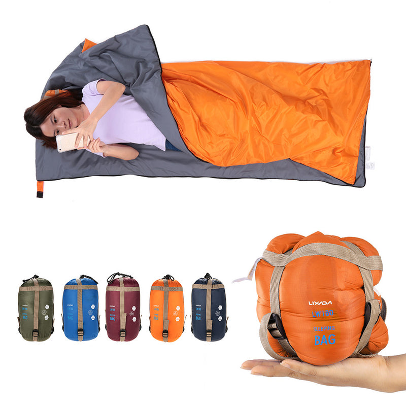 Lixada 190*75cm Camping Envelope Sleeping Bag Ultralight Travel Mini Lazy Bags With Compression