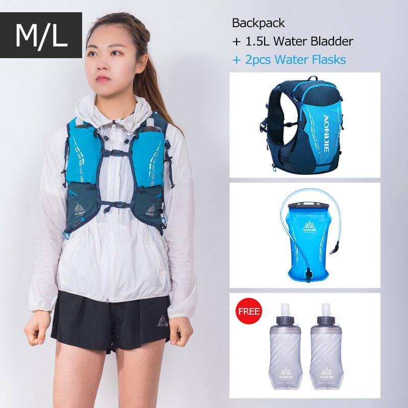ML Size Ultra Vest 10L Hydration Backpack Pack Bag Soft Water Bladder Flask For Trail Running